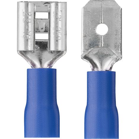DEBFLEX - CLIPS MALE ET FEMELLE ISOLE 6.3X0.8 MM BLEU SACHET DE 20 (10M+10F) - 711068 (1/2)
