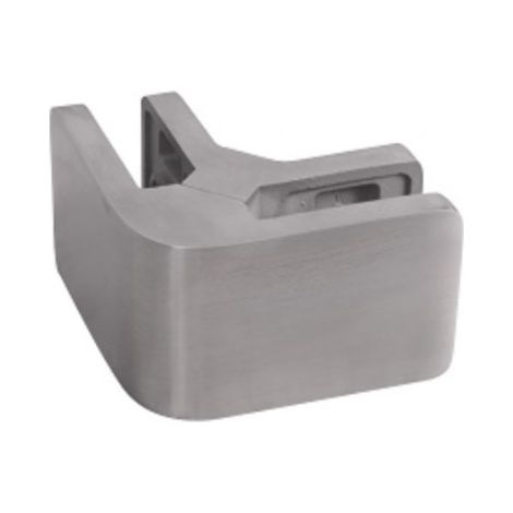 [QUALITE FRANCAISE] - Pince à verre carré d'angle, fixation sur plat - Hauteur 44mm Longueur 70mm - À visser - Inox 316