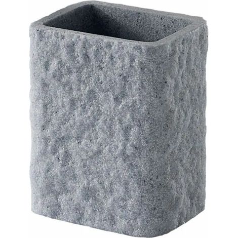 Porta spazzolino in ceramica grigio Linea Petra Feridras