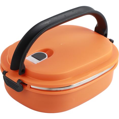 Isolierte Edelstahl-Lunchbox, 1-lagig, orange, für Mittag- und Abendessen