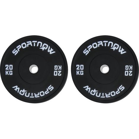 Discos de pesas para gimnasio, 20 kg cada uno, con revestimiento antideslizante, color verde militar. (1/2)