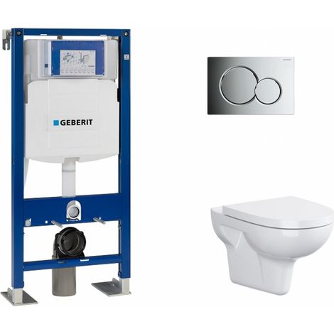 Pack WC Geberit UP320 + Cuvette sans bride Velvet + plaque Sigma CHR brillante (1/5)