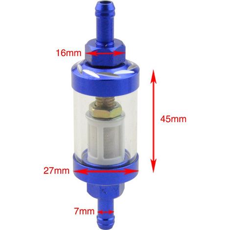 WOOSTAR CNC Transparent Oil Filter (Blue) for ATVs, Motorcycles, and Scooters (1/4)
