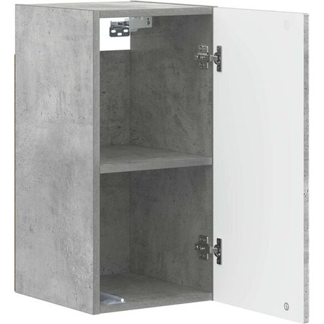 Meuble de Rangement Mural pour Salle de Bain, Armoire de Toilette Suspendue en Gris Béton, Design Moderne et Compact (1/5)