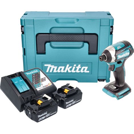 Llave de impacto sin cable Makita DTD 154 RGJ 18 V 175 Nm 1/4" sin escobillas + 2x batería recargable 6,0 Ah + cargador + Makpac (1/5)