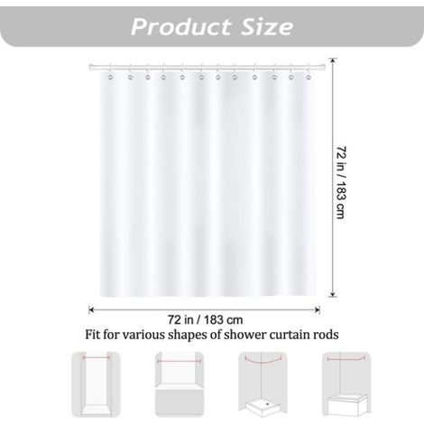 Rideau de Douche Fleurs Cerisier Rose Sakura Printemps Rideau de Bain Tissu Polyester 180 x 180 cm avec 12 Crochets pour Baignoire (1/5)