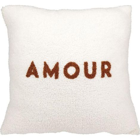 Housse de coussin 40x40 cm bouclette Amour