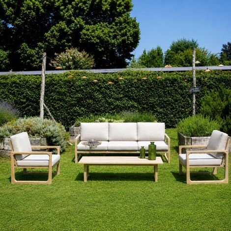 Set da giardino 5 posti in legno di acacia Dresda