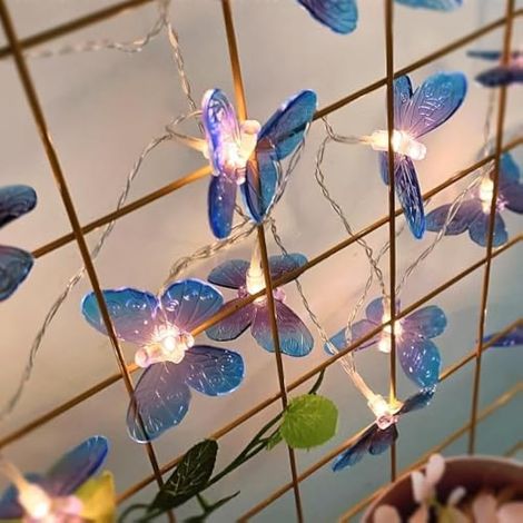 Guirlande Lumineuse Papillons, 3M 20 LED Lumières de Fées de Papillons, Alimentées par Piles ou USB pour L'extérieur Intérieur Décoration Lumineuse pour Les Enfants (1/4)