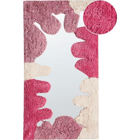 Specchio da parete decorativo astratto in cotone di forma rettangolare 75 x 41 cm Decorazione Accessori per la casa Rosa Cageri