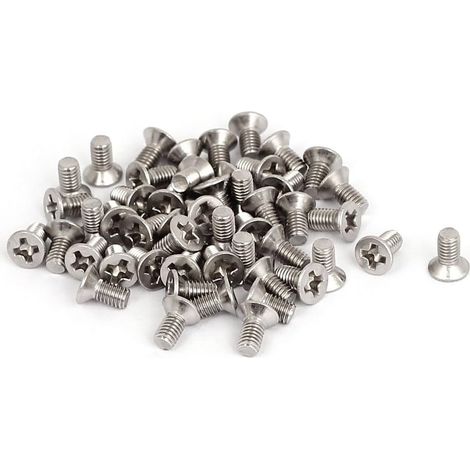 50 tornillos Phillips de cabeza plana con cabeza avellanada M3 x 6 mm para máquina