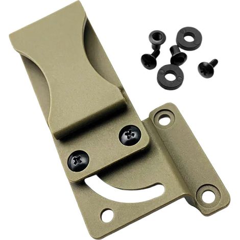 Accessoires pour étui K Sheath : clip de ceinture, clip dorsal K Sheath avec vis, clip de ceinture, clip de poche pour étui, clip K Sheath vert armée style C (1/5)