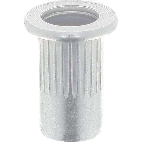 Écrou à Sertir à Fût Rond M4 - 0.70 - Pour Support 0,25 à 2 mm - Aluminium - Montage sans Soudure - Fixation Métallique pour Carrosserie, Support ou Panneau - Réf.865 - Sachet de 40 (1/4)
