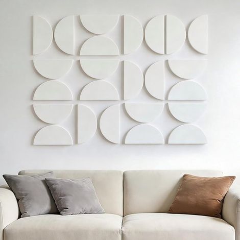 Halbkreisförmige 3D-Wandpaneele Wanddekoration geometrische Kunst große Wanddekoration moderner und minimalistischer Einrichtungsstil geeignet 24 24 (1/5)