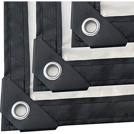 Waterproof Transparent Tarpaulin with Eyelets Boat Protective Tarpaulin Fabric Tarpaulin with Eyelets 5 Micron for Garden Furniture Pool Car (2.5 x 5 m) (1/5)