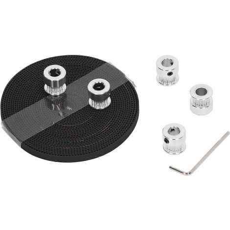 Poulie synchrone 20 dents 8mm alésage, courroie crantée 5m, clé de montage pour imprimante 3D, CNC et tour. (1/5)