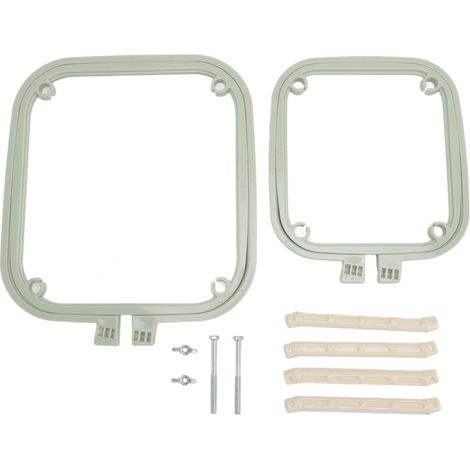 Bastidor de bordado de doble capa, soporte de aro de bordado ABS ajustable integrado, herramienta de bordado de escritorio, color verde nórdico.