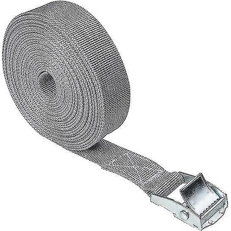 Verstellbarer Auto-Spanngurt 2,5 m x 25 mm, robuster Ratschengurt, Gepäck- und Ladungssicherungsgurt, Zinklegierung und Nylon, 8 Farben (grau).