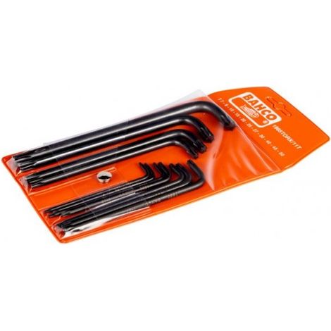 BAHCO - Jeu de clés mâles longues TORX® avec finition phosphatée, T7-T50 - 11 pcs