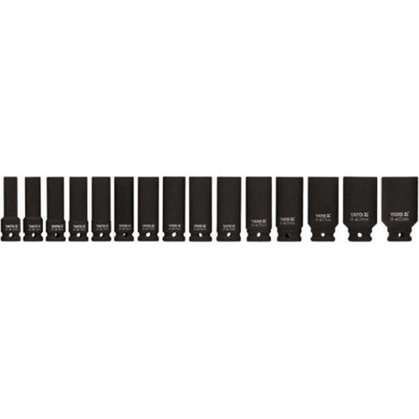 Yato Schlag‑Steckschlüsselsatz 15‑tlg  1/2" (12,7 mm) CrMo SCM‑440  AS‑DRIVE System  Stecknuss‑Set für Kfz, Werkstatt & Industrie (1/5)