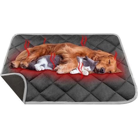 Selbstheizende Hundematte 90 x 60 cm, waschbar, wasserdicht und faltbar, Hundedecke, umweltfreundlich, innovative kabellose Heizmatte für Hunde (1/4)