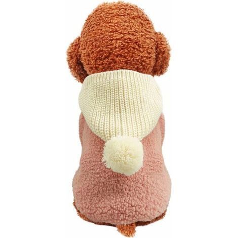 Fournitures pour animaux de compagnie hiver chiot vêtements pour animaux de compagnie hiver épaissir vêtements pour animaux de compagnie automne hiver vêtements chauds pour chien, rose XS (1/5)