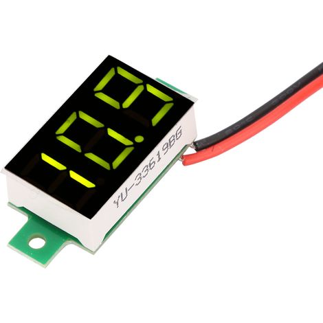5 Stück Mini-Voltmeter mit grüner LED-Digitalanzeige, DC 2,4 V - 30 V, 0,36 Zoll, Zweidraht-Spannungsprüfer (1/5)