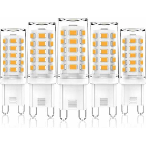 Ampoules LED G9 à intensité variable, blanc chaud 3000K, 3W, équivalent halogène 28W, 33W et 40W, 220-240V CA, 400lm, IRC 85, mini ampoule LED G9 pour éclairage domestique, sans scintillement, lot de (1/5)