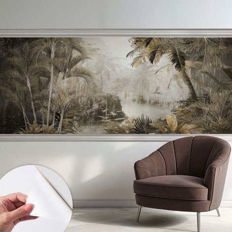 Tapete Selbstklebend - abwaschbar - trendige Wanddeko - elegant Fototapete Tropischer Wald 250x104 cm (1/5)