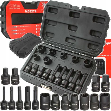 Steckschlüsselsatz für Bremssättel 1/2'' 16-teilig (1/5)