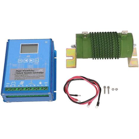 24V/48V MPPT Hybrid-Wind-Solar-Regler, Universal-Ladegerät mit LCD-Bildschirm, Energieregler für 1000W Windkraftanlagen und 1000W Photovoltaikmodule, optimiertes Energiemanagement. (1/4)