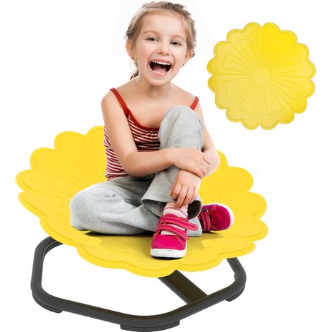 Chaise pivotante sensorielle pour enfant, siège pivotant pour l'entraînement de l'équilibre et de la coordination, jaune (1/5)