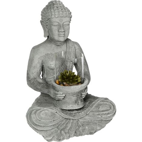 Estatuilla 'Bouddha' sentado - cemento A. 40 cm - Atmosphera créateur d'intérieur