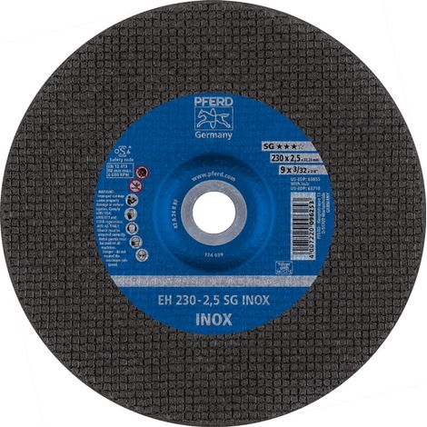 PFERD TOOLS Trennscheibe EH 230x2,4x22,23 mm gekröpft Leistungslinie SG INOX für Edelstahl 25 Stk (1/5)
