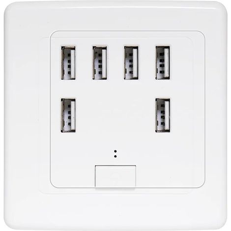 prise murale universelle USB, 6 ports intégrés, panneau de charge 220V 4A, charge rapide (1/5)