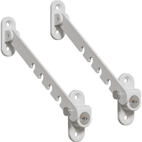 2 Pièces - Entrebâilleur de Fenêtre - Limiteur d&39Ouverture - Réglable Sans Perçage - Sécurité Enfant et Ventilation - Noir - 5cm x 3cm