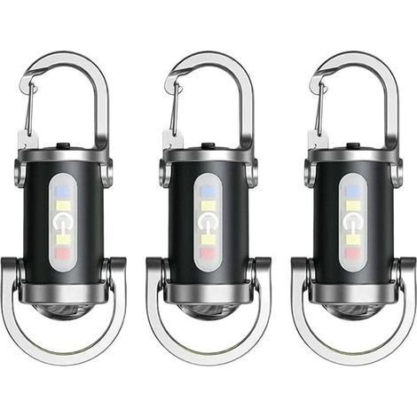 2-in-1 Taschenlampe und Powerbank, 3er-Pack Mini-Schlüsselanhänger-Taschenlampen, kleine, leistungsstarke LED-Taschenlampen, wasserdichte und stoßfeste Multifunktions-Schlüsselanhänger-Leuchten (1/5)
