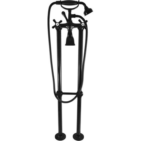 Mélangeur baignoire sur pied en laiton noir mat MORAVA RETRO (1/5)
