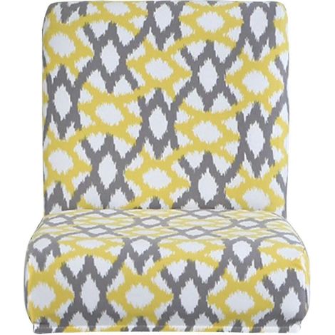 Housse de tabouret de bar à dossier bas imprimée moderne, souple et extensible, pour comptoir. Accessoires confortables.-Golden (1/5)