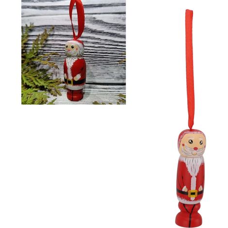 Décorations de Noël amusantes sur le thème du Père Noël, bricolages amusants en bois pour sapin de Noël, décorations de Noël (1/5)
