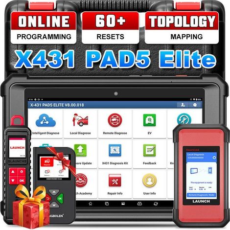 LAUNCH X431 PAD5 Elite Valise Diagnostic Auto Pro – Programmation ECU – Tous Systèmes – 60+ Services (1/3)