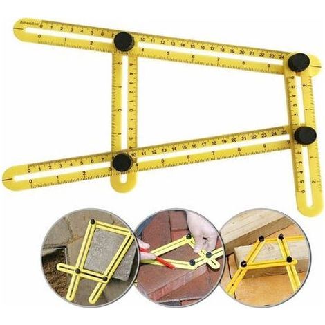 Regle Multi Angle d'outil de Modèle, Angleizer Template Tool, Règle de Mesure Multi-angle, Pliable Règle de Mesure, Règle Gnérale Modèle Angleizer pour Bricoleurs, Constructeurs, Artisans (1/5)