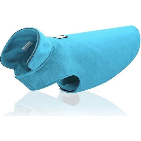Manteau chien hiver polaire coupe-vent, combinaison neige pullover facile à enfiler, veste chiot bleu XL, tenue chaude pour petit chien. (1/4)