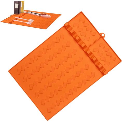 Tappetino per barbecue in silicone - Base in silicone per utensili da barbecue sul ripiano laterale - Porta spatola  Adatto per la cucina (1/5)