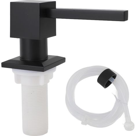 Dispensador de jabón para fregadero de cocina – Grifo cuadrado de aleación de zinc con manguera de silicona de 100 cm – Bomba multiusos para fregaderos y lavabos (1/5)