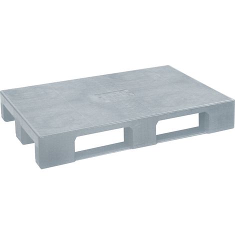 BRB Kunststoffpalette im Euromaß mit 3 Kufen, LxBxH 1200x800x150 mm, Gewicht 23 kg, geschlossene Deckfläche, grau (1/2)