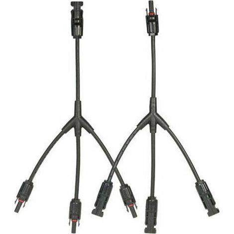 3Y Solar-Photovoltaik-Panel-Adapterkabel, Y-Stecker, fünffach parallel geschaltet, 2 Stück (1 Paar 3-in-1-Adapter)