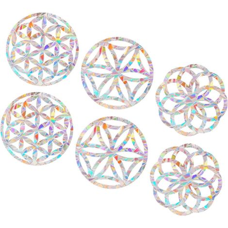 Sets statisch haftende Fensteraufkleber, DIY-Regenbogen-Dekorfolie für Fenster, Vogelschutz und Innendekoration