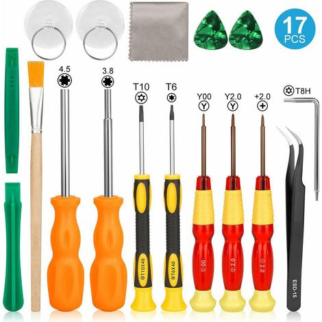 Kit d'outils de réparation de consoles de jeux, tournevis professionnel 17 en 1 (combinaison de 17 pièces 3)