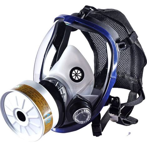 Masque Respiratoire Intégral Réutilisable, Cartouche Anti-Gaz Vapeur Organique, Demi-Masque Étanche 6800 + Filtre Trapézoïdal Type 4 + Mèche + Boîtier de Récupération (1/4)